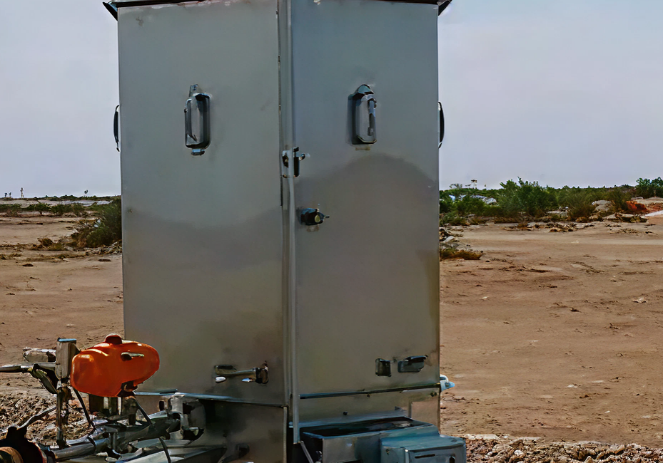 Machinery unit on barren ground